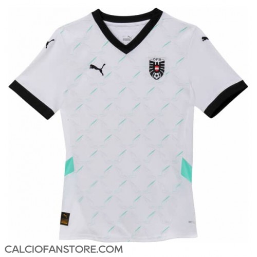 Maglia Calcio Austria Seconda Divisa Donna Europei 2024 Manica Corta